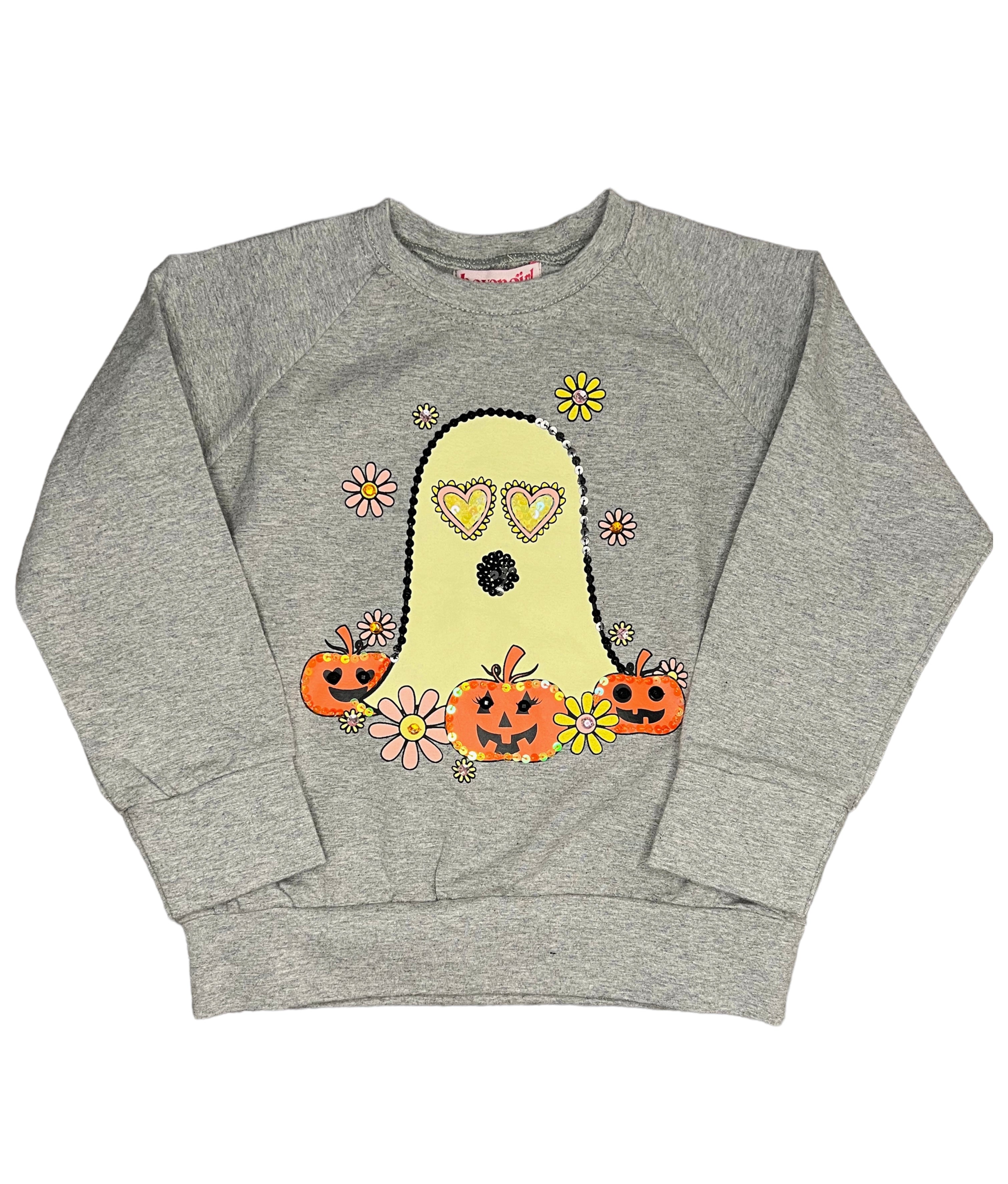 Misty Gray Flower Power Ghost Sweatshirt