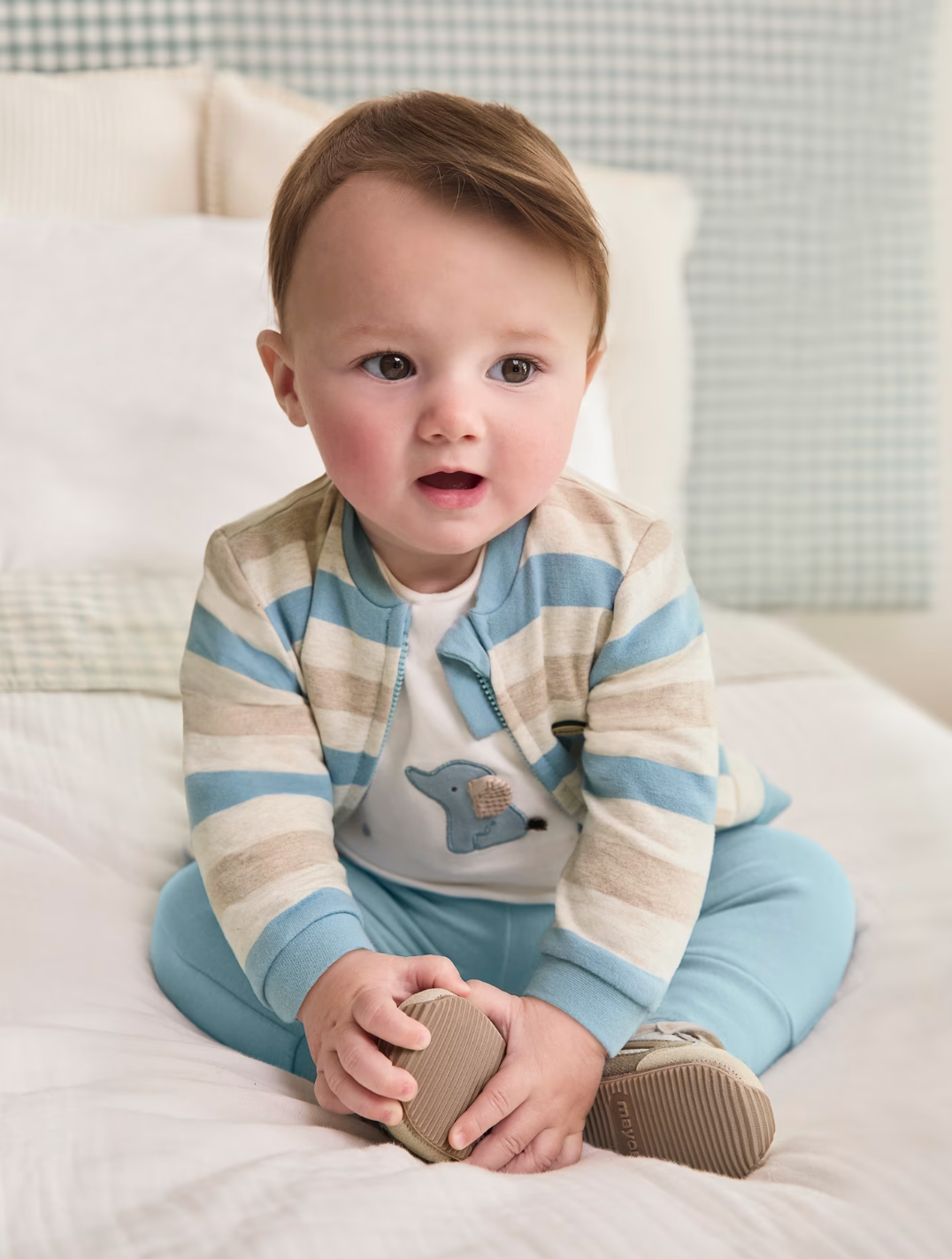 Elephant Top and Striped Jacket Sweatsuit