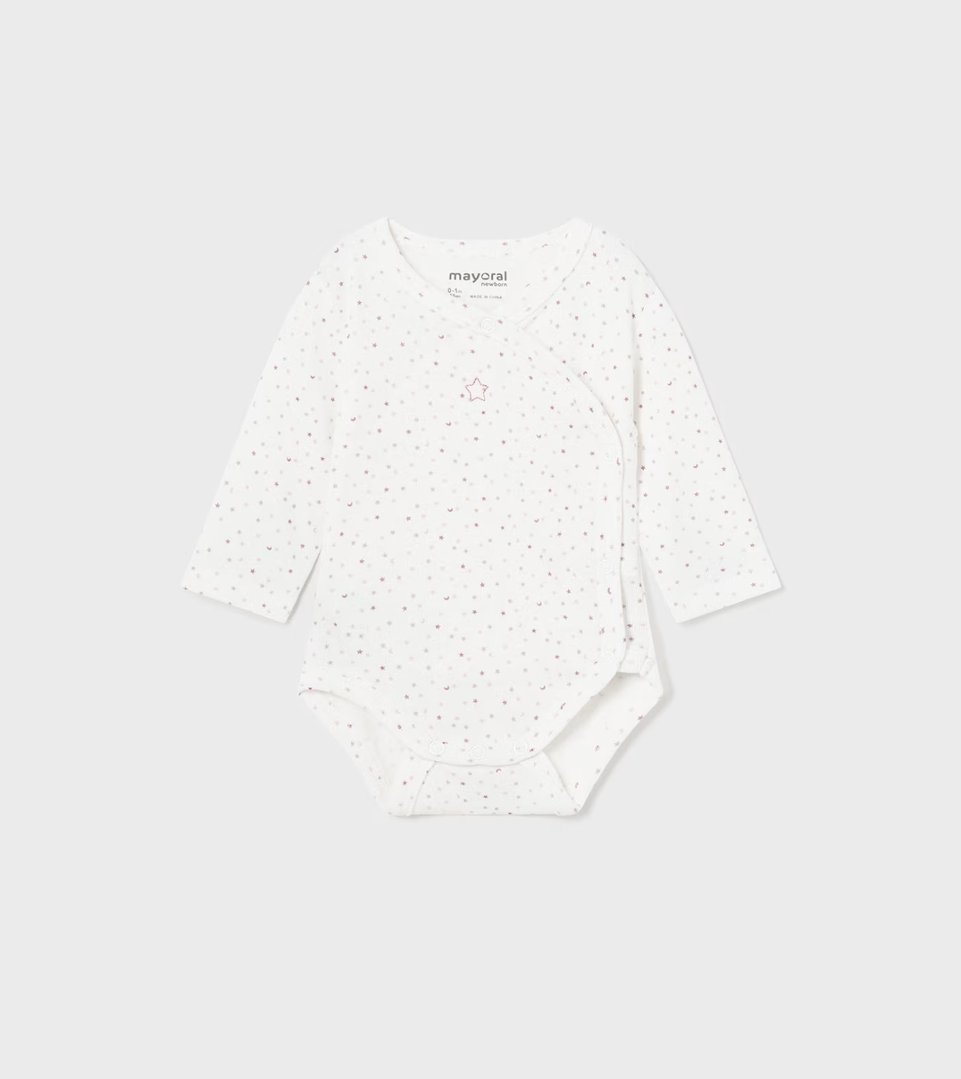 Natural Sky Pink Star Moon LS Bodysuit