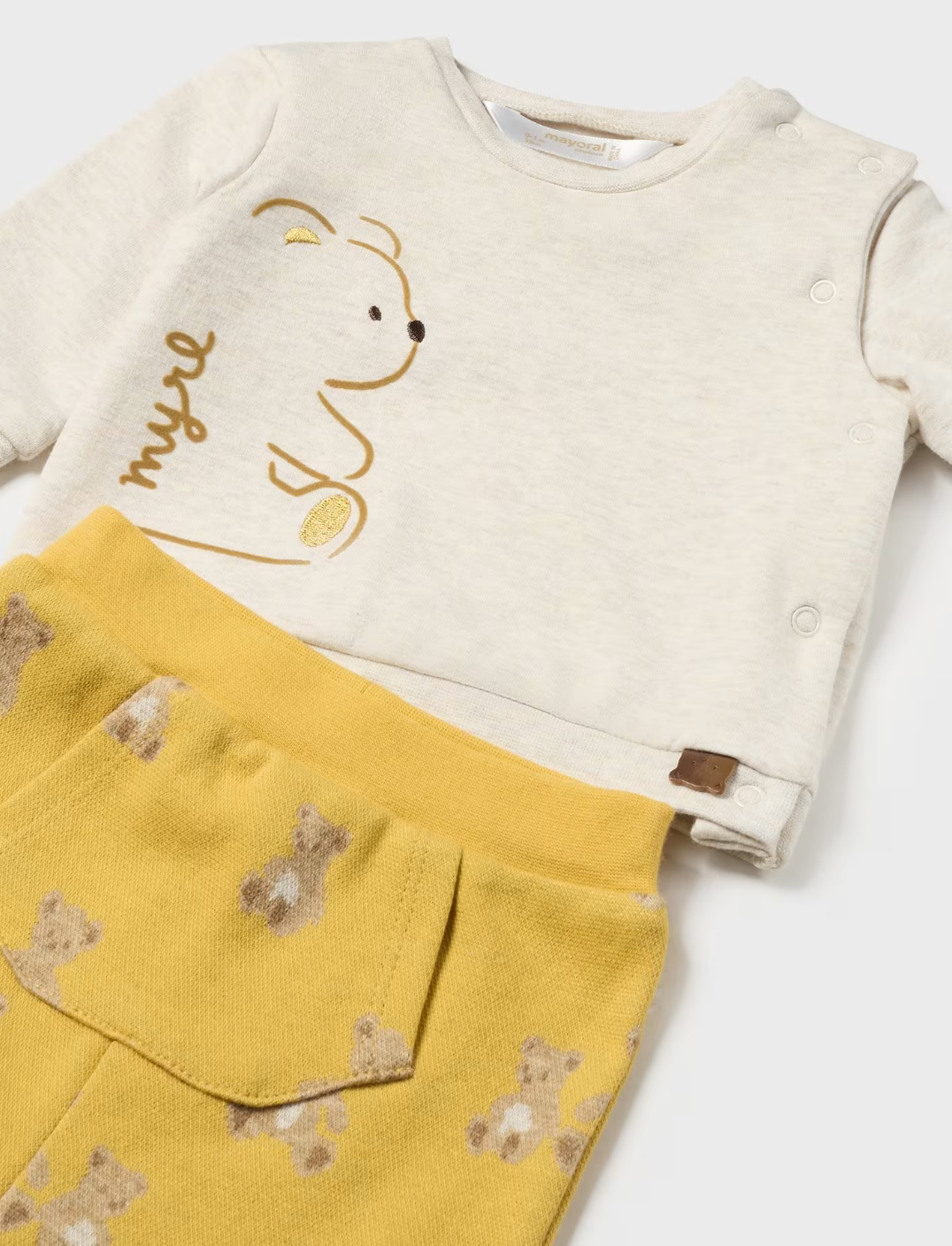 Curry Yellow Teddy Bear Top & Pants