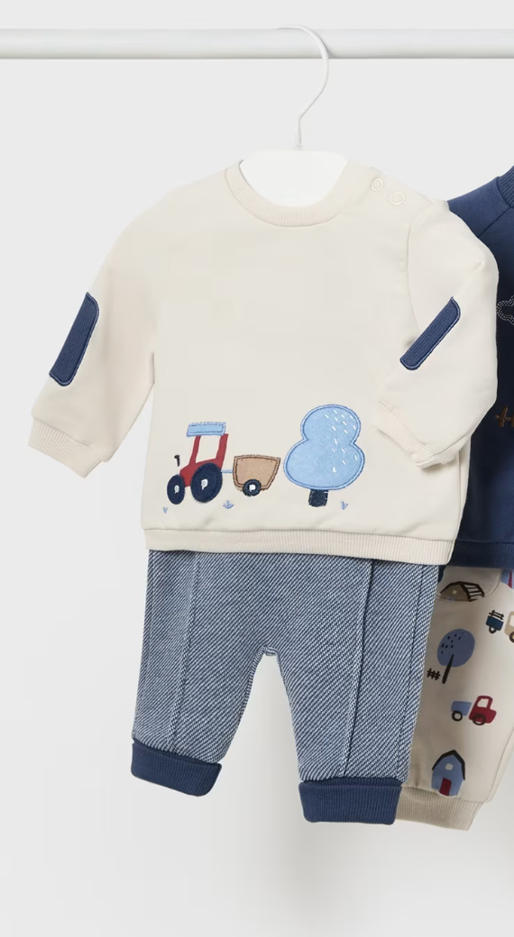 Tractor Elbow Patch Top & Blue Pants