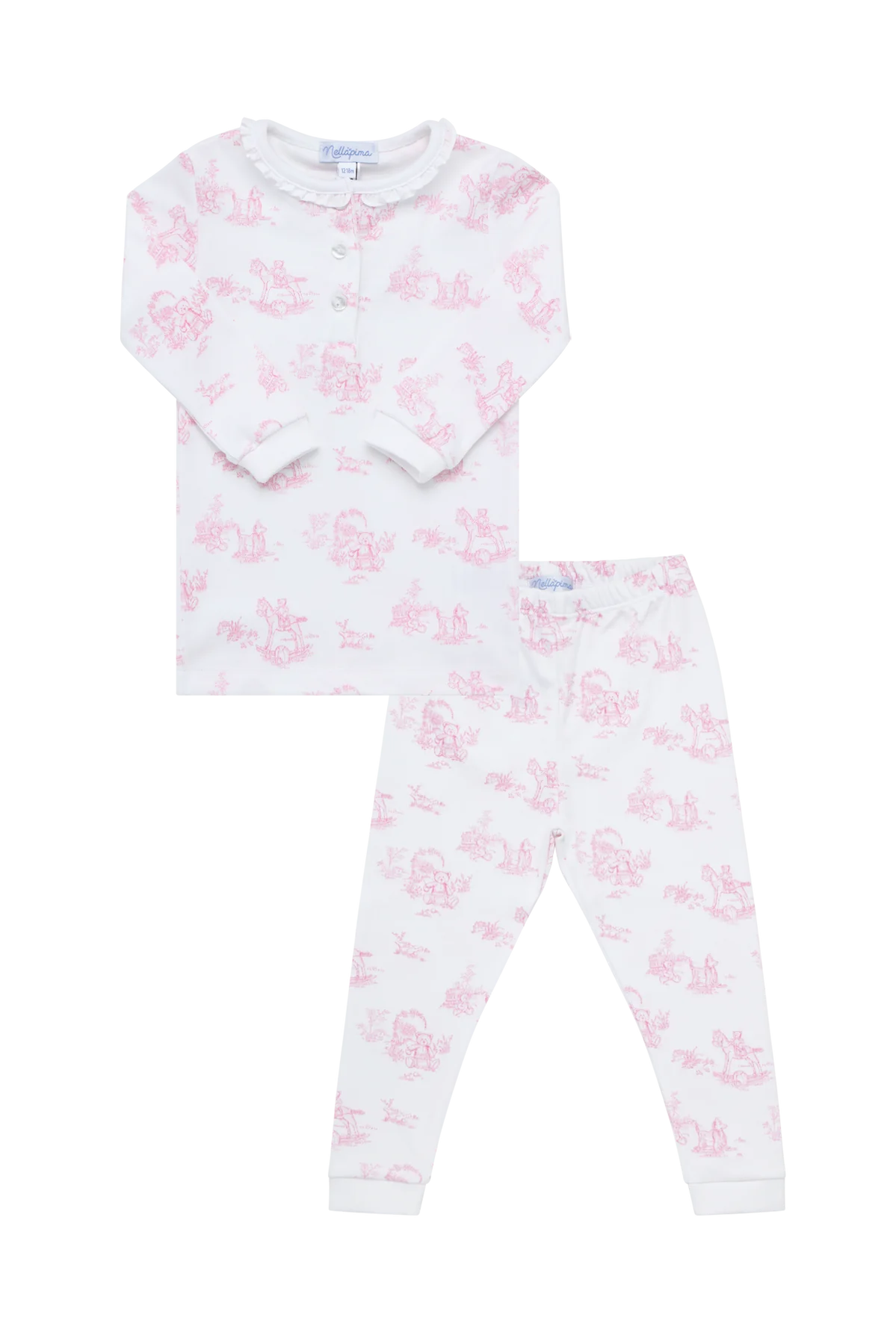 Pink Toile Baby 2pc Pajamas