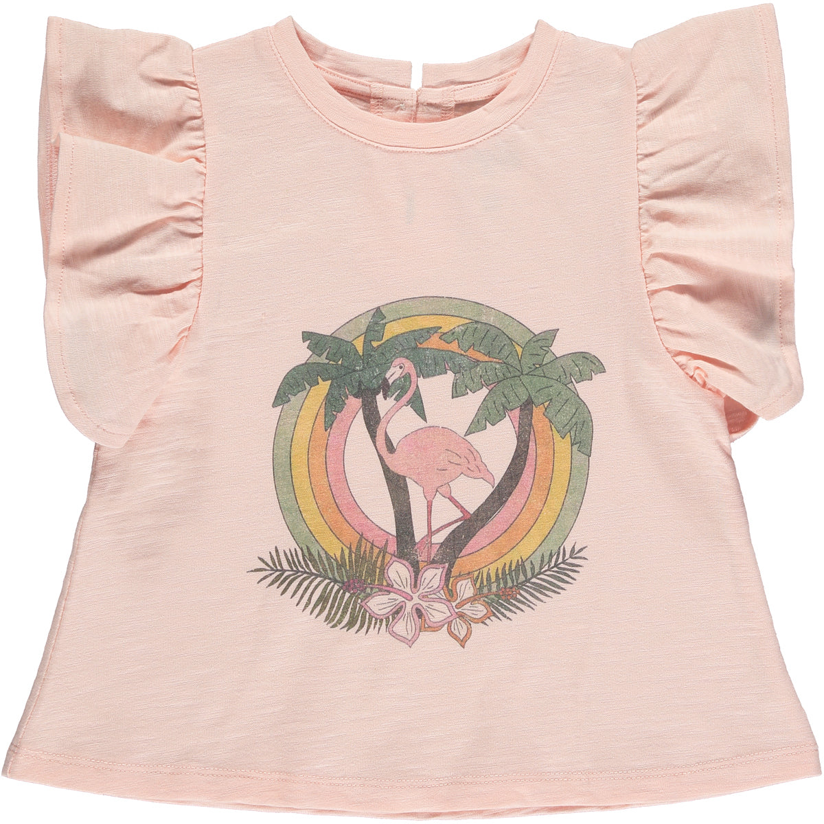 Peach Palms Big Ruffle Sleeve T-Shirt