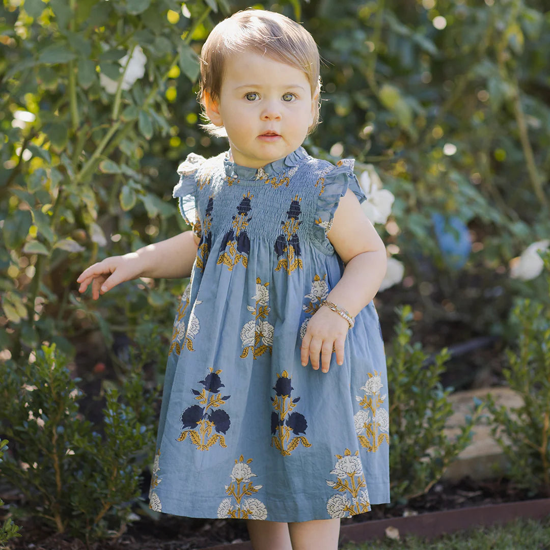 Stevie Dress Set Blue Flowerette