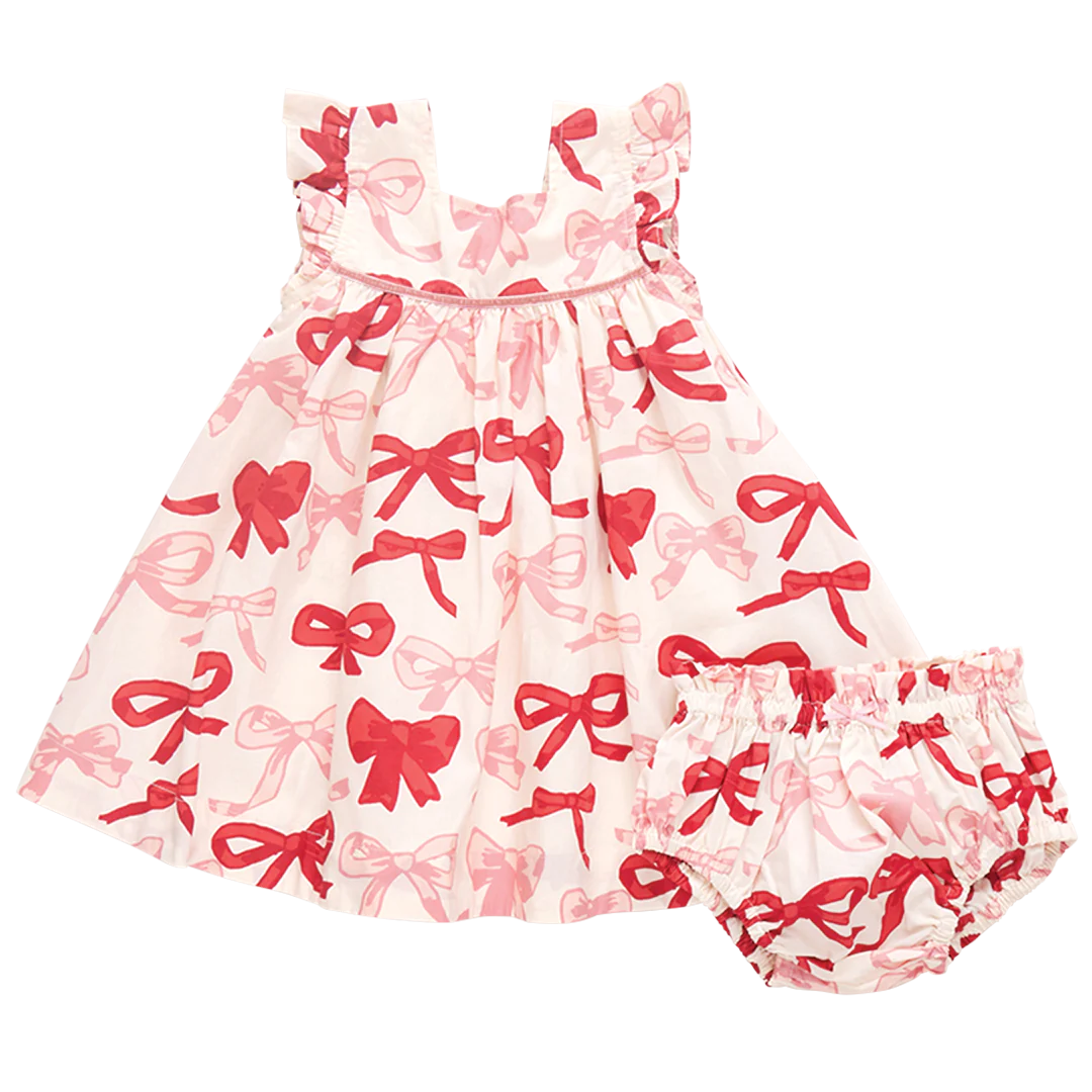 Camelia Dress Set Valentines Bows