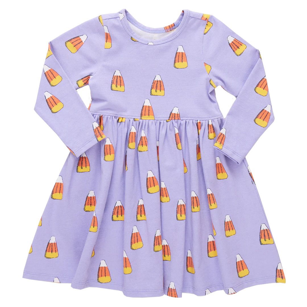 LS Steph Dress Lavender Candy Corn