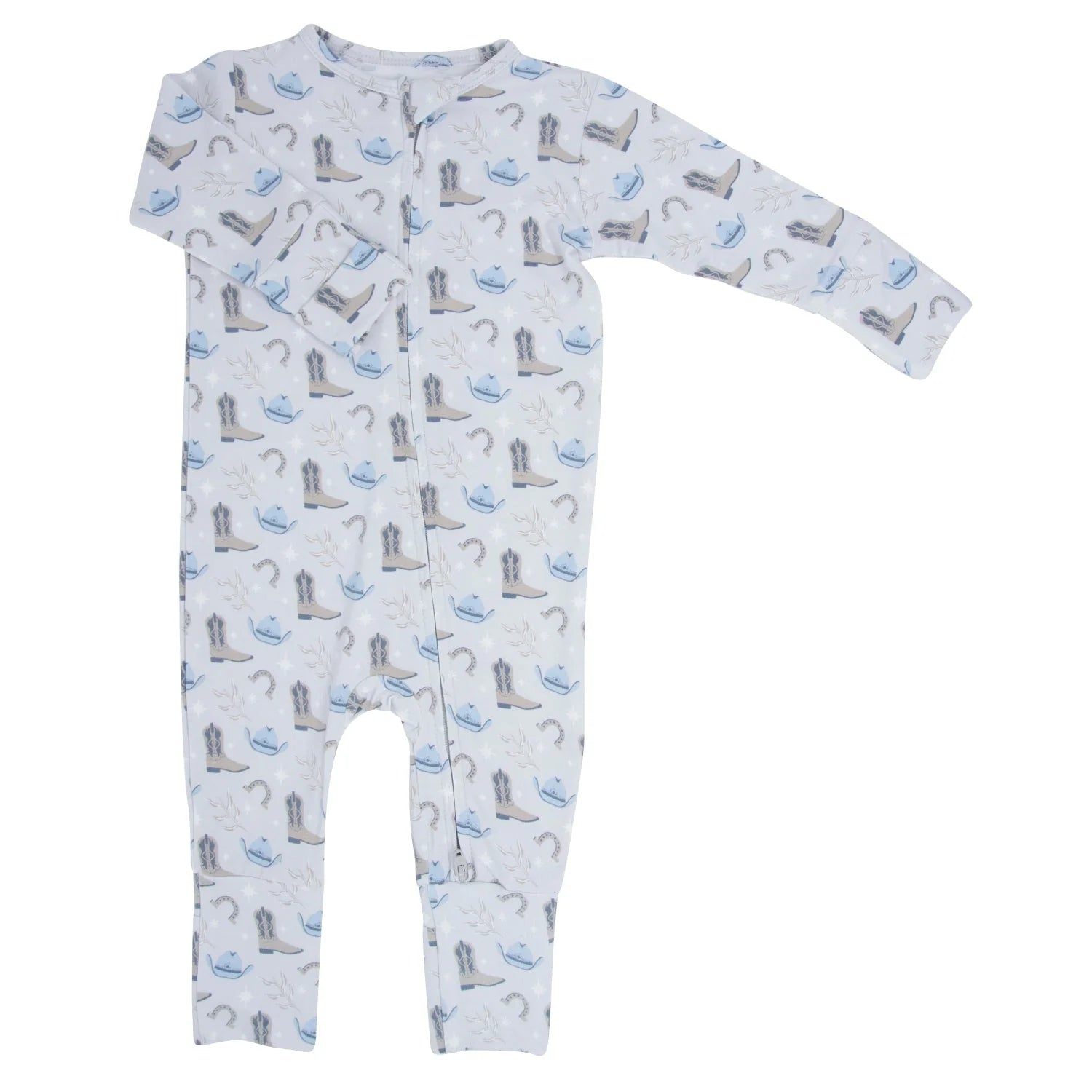 Steel Blue Cowboy Print Convertible Romper