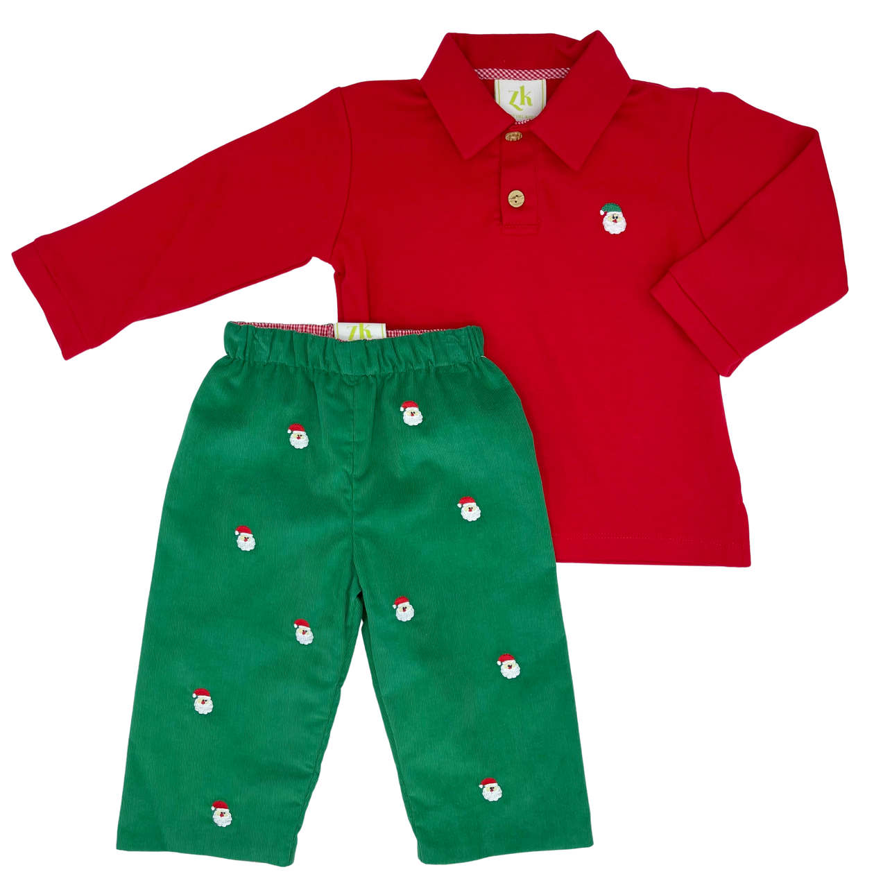 Reversible Kelly Green Cord Santa Leo Pants