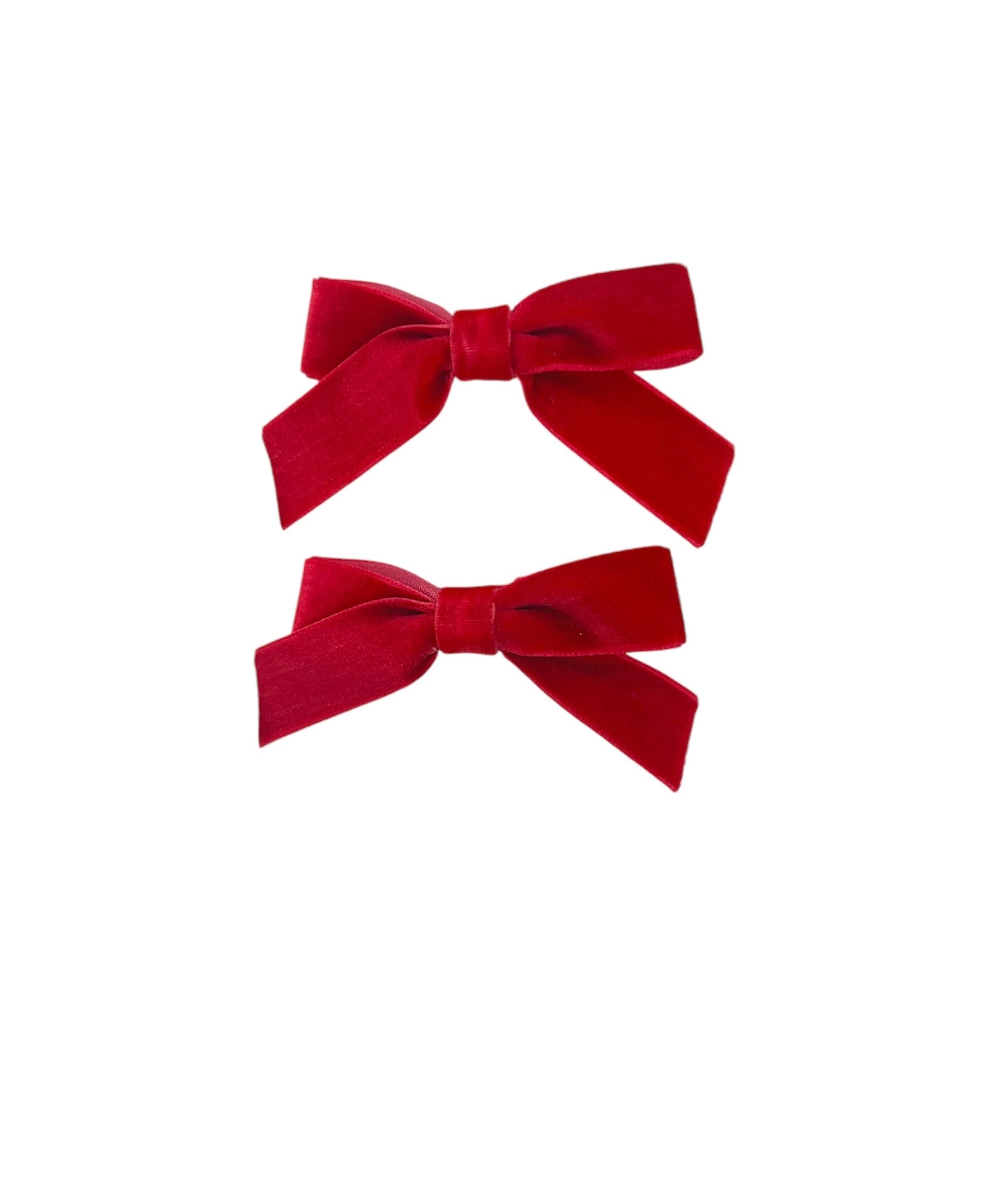 Mini Velvet Pigtail Bows