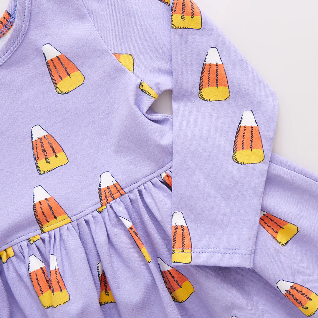 LS Steph Dress Lavender Candy Corn