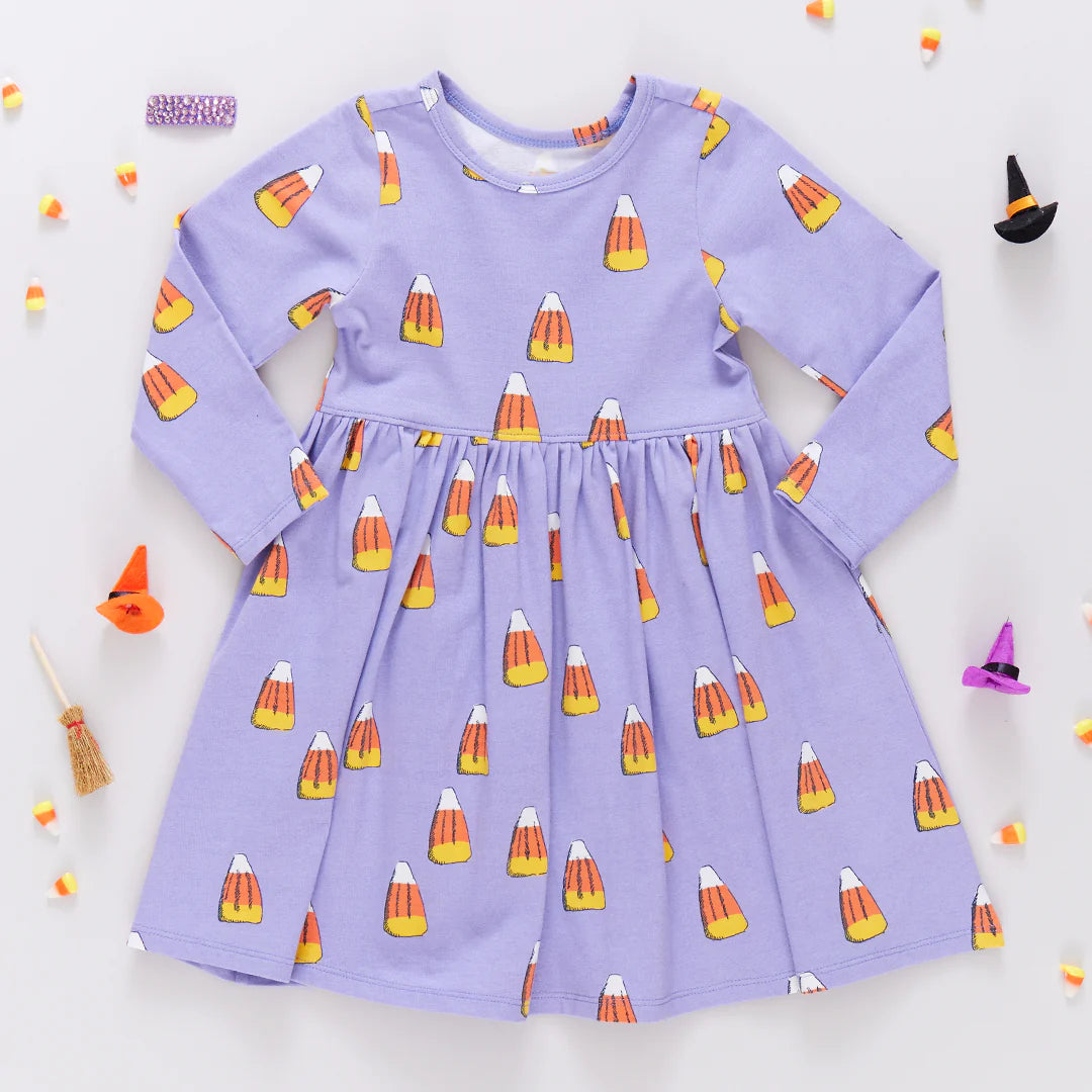 LS Steph Dress Lavender Candy Corn