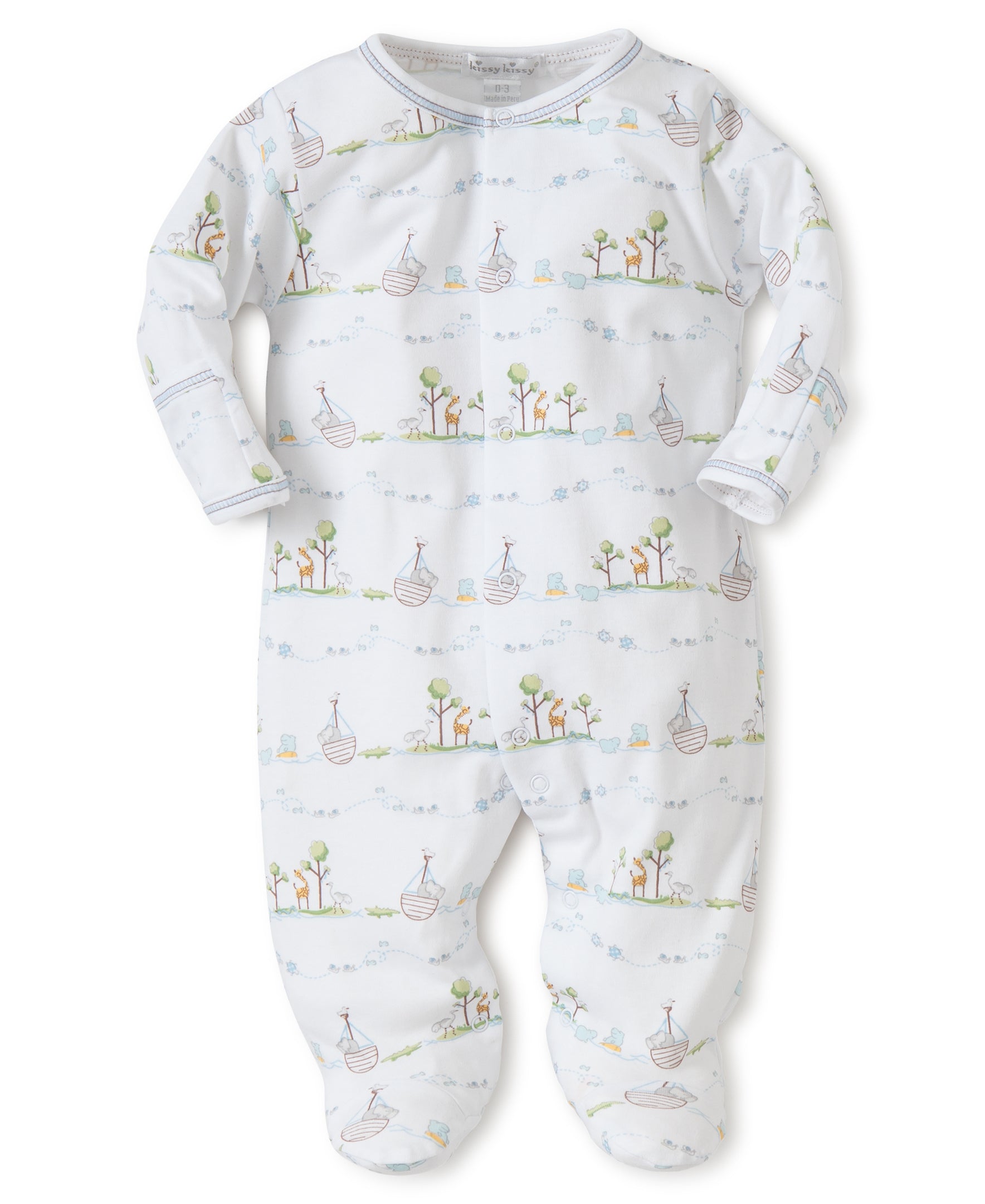 Kissy Noah's Ark Footie Light Blue