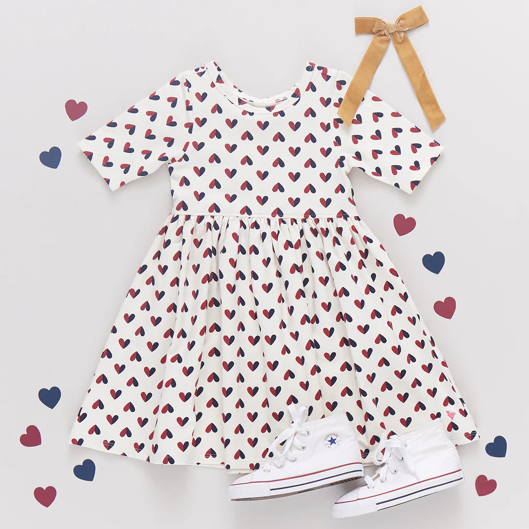 Organic Steph Dress Mini Half Hearts