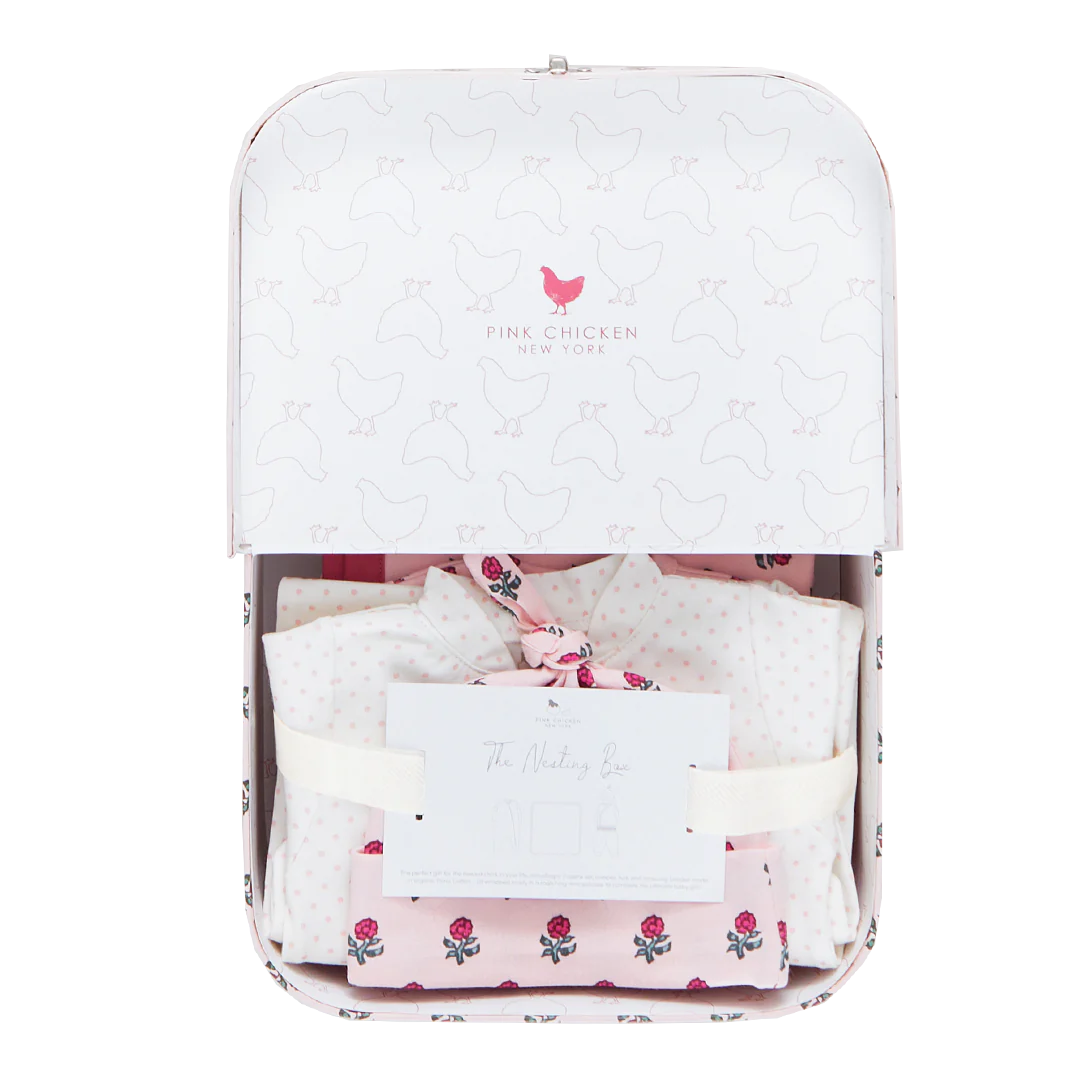 Baby Nesting Box Pink Tiny Flower