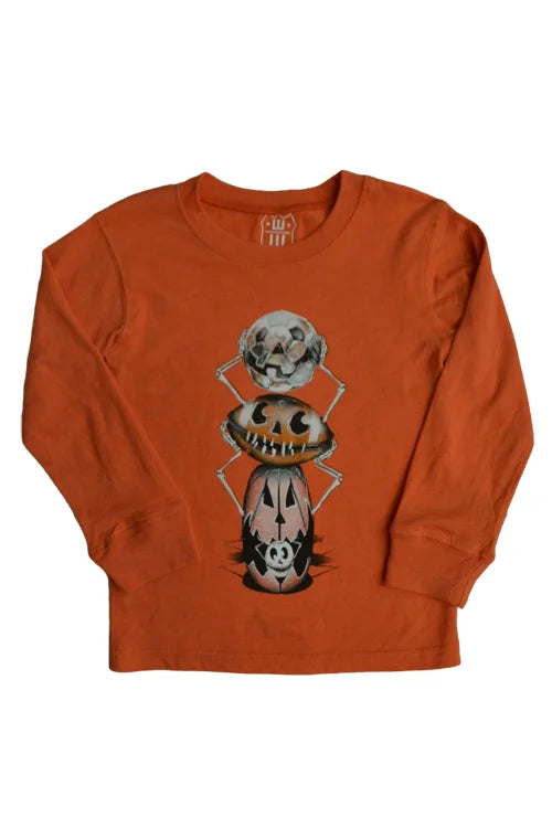 Orange Halloween Sports Balls LS Tee