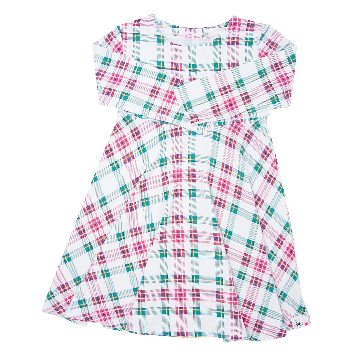 White Tartan Swirly Girl Dress