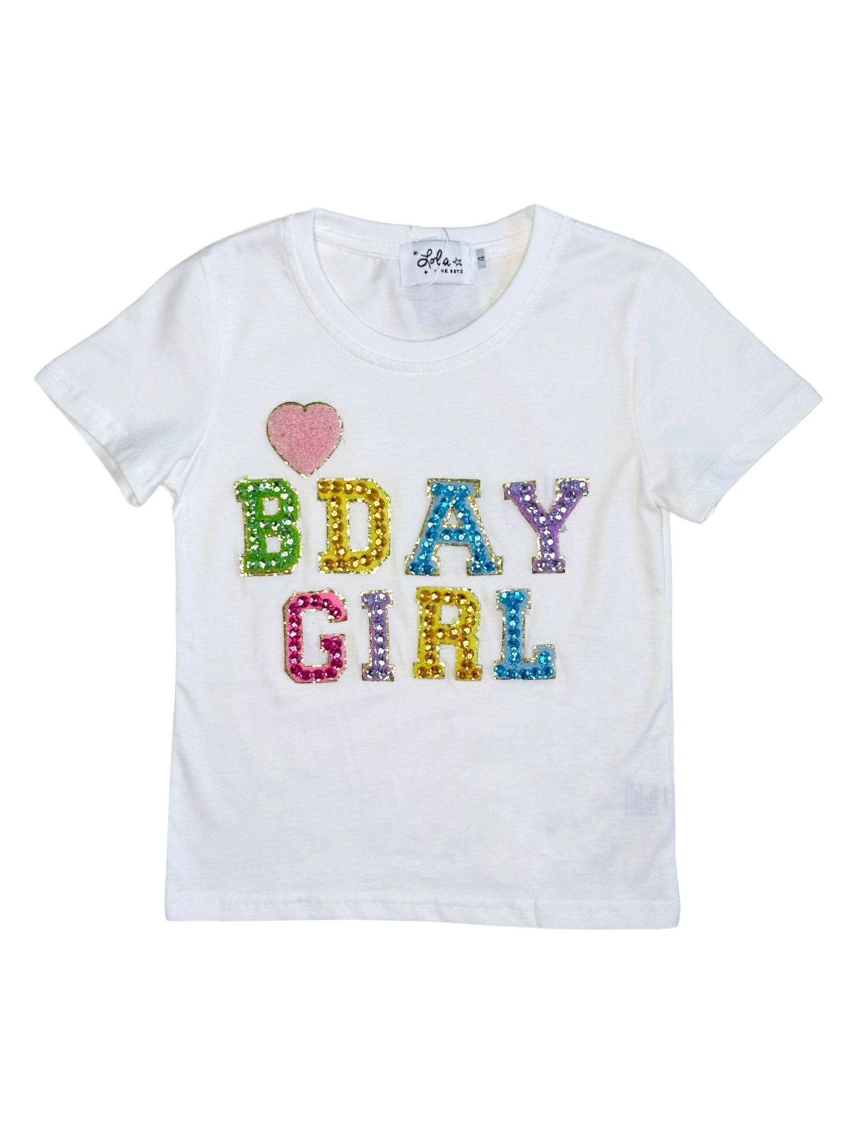 White Birthday Girl Gem Tee