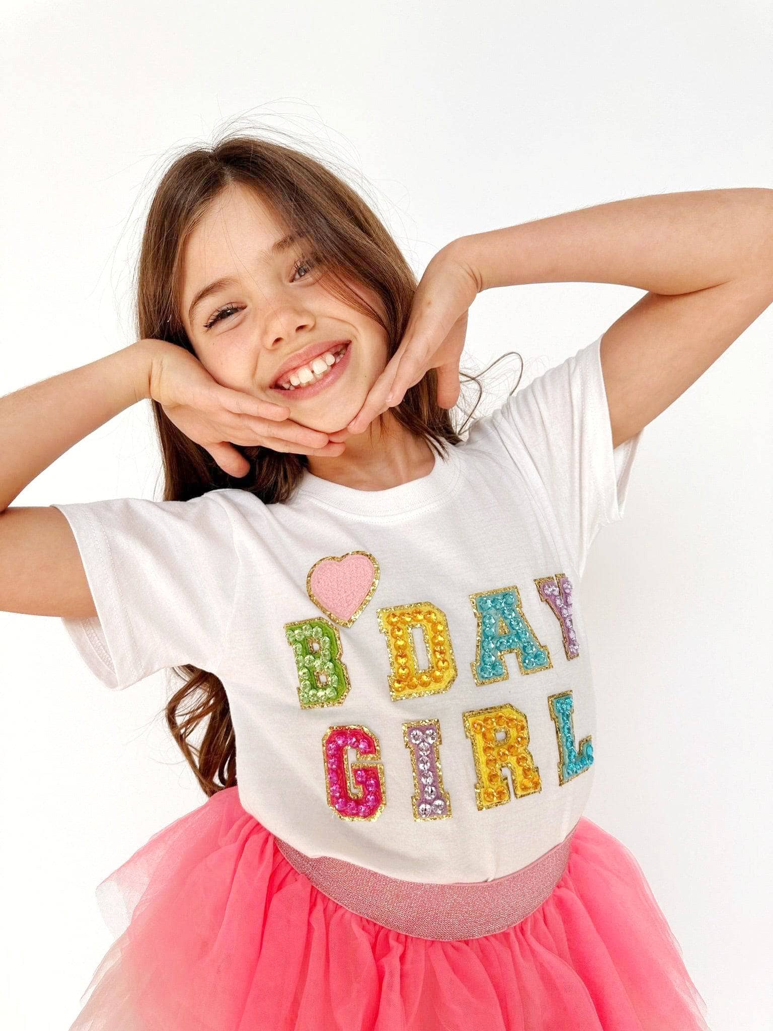 White Birthday Girl Gem Tee